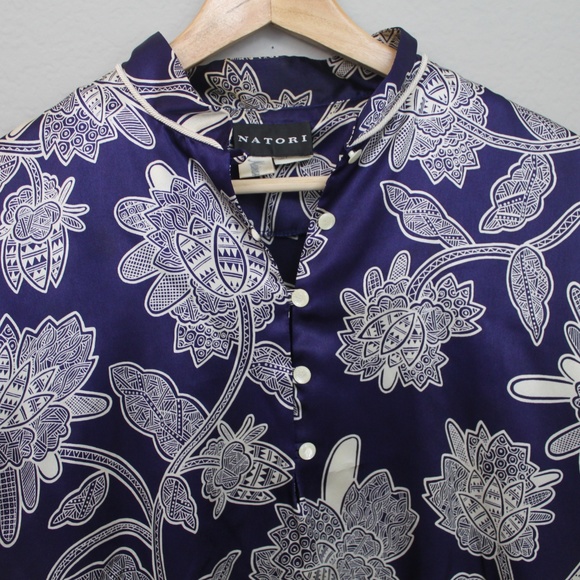 Naroti for Neiman Marcus Blue Kimono Blouse - Picture 2 of 7